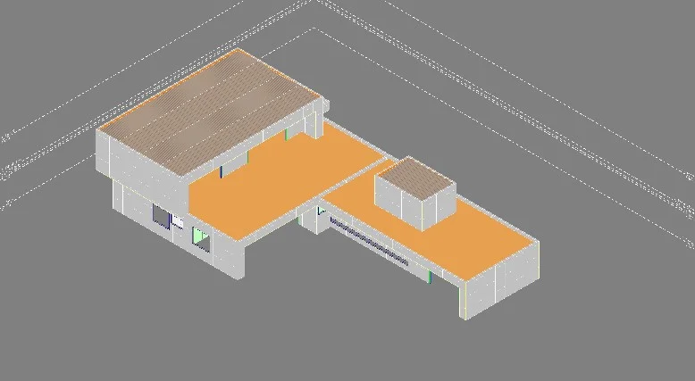 Render 3D/BIM da estrutura em Steel Frame